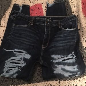 AE distressed hi-rise jeggings 20 short
